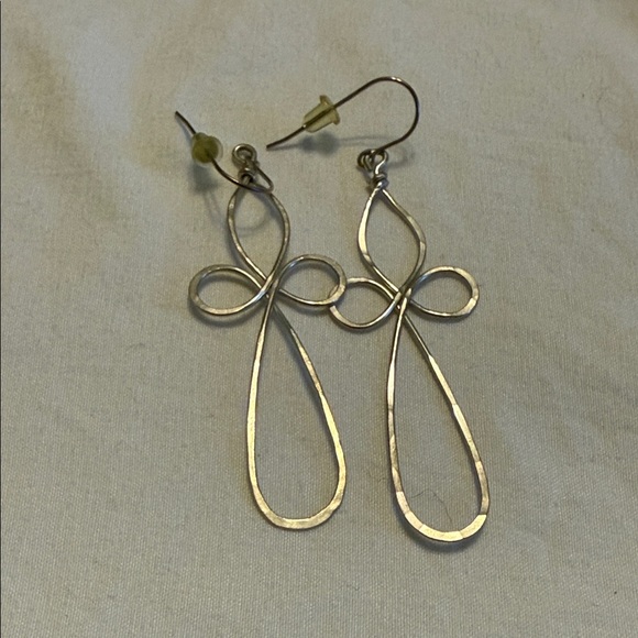 Jewelry - Sterling Silver Loopy Cross Dangle Earrings